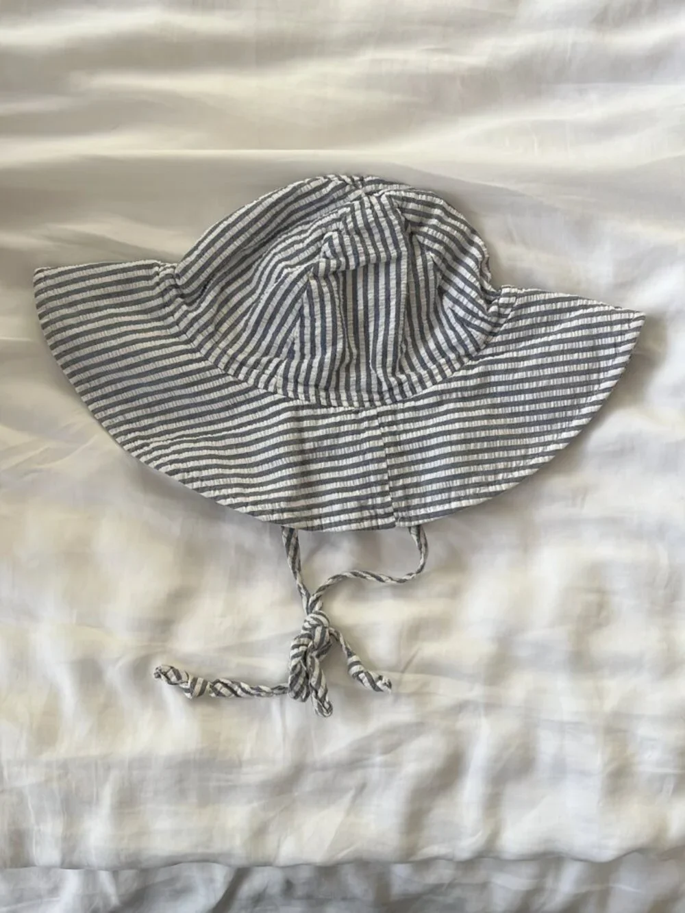 Flap Happy Seersucker Floppy Hat, XL